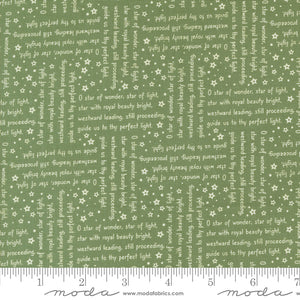 Starberry Star of Wonder Words Green Cotton Fabric