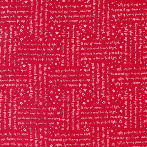 Starberry Star of Wonder Words Red Cotton Fabric