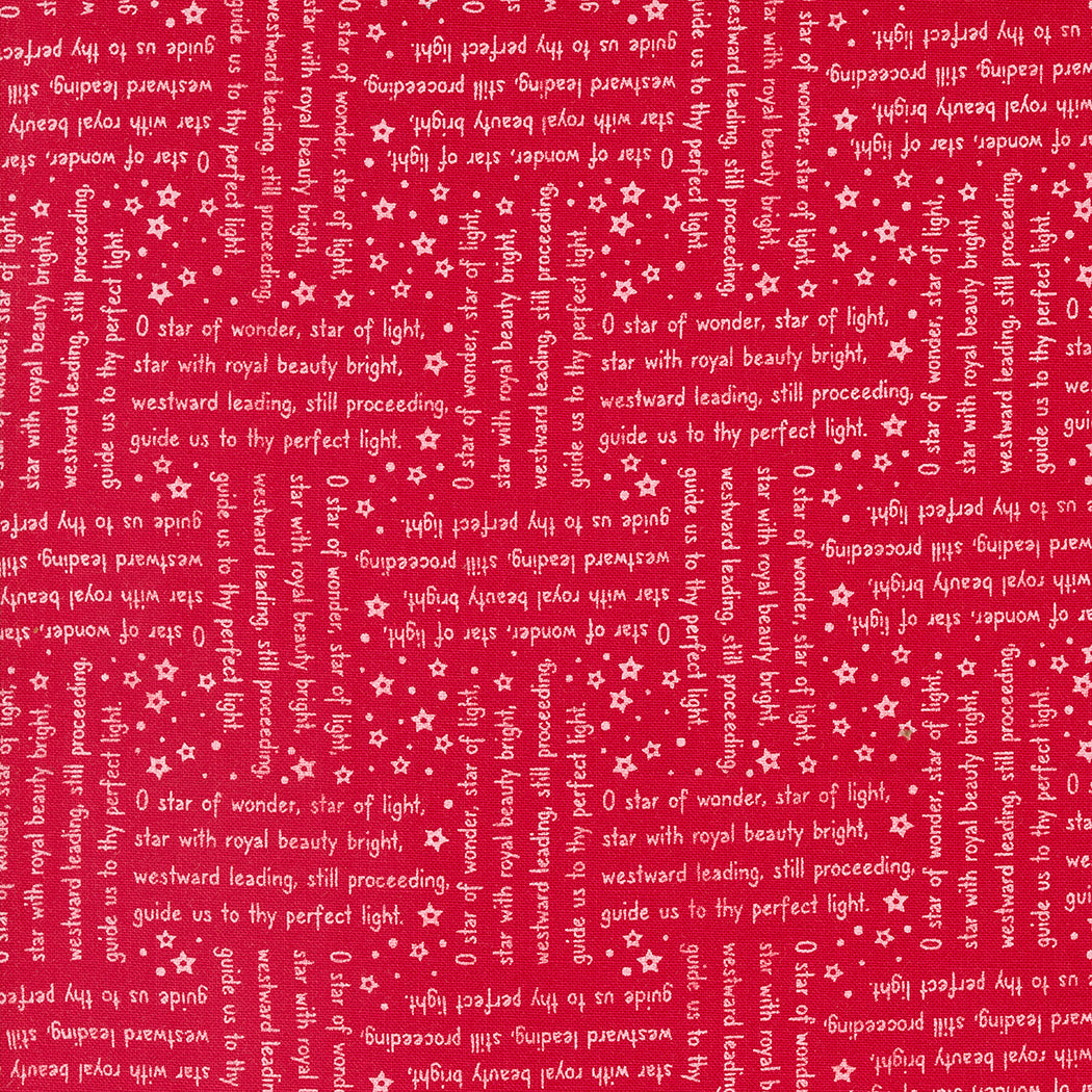 Starberry Star of Wonder Words Red Cotton Fabric