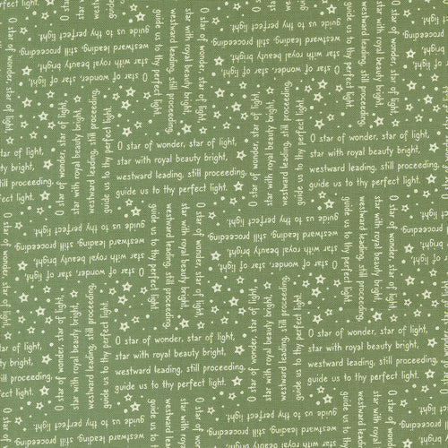 Starberry Star of Wonder Words Green Cotton Fabric