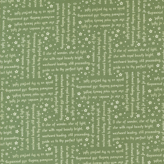 Starberry Star of Wonder Words Green Cotton Fabric