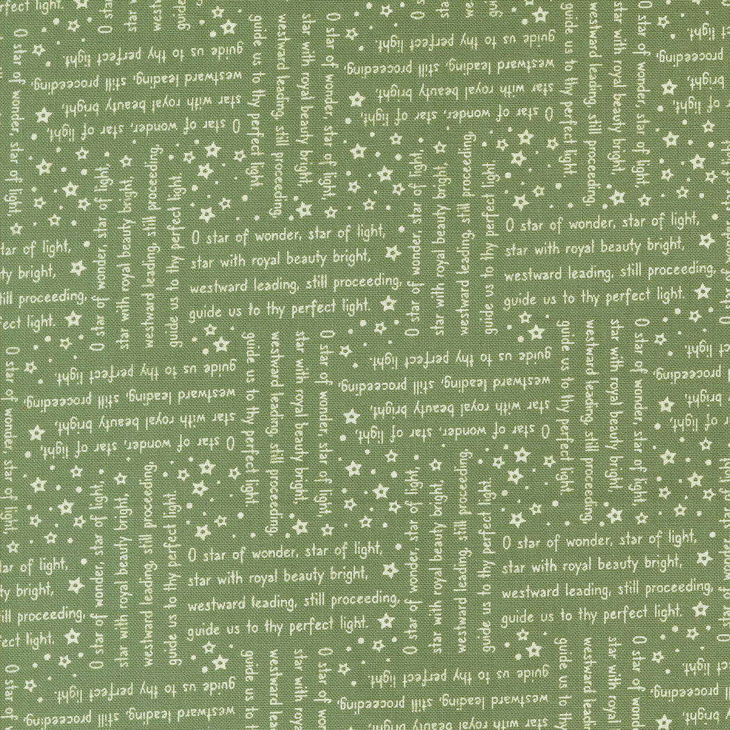 Starberry Star of Wonder Words Green Cotton Fabric