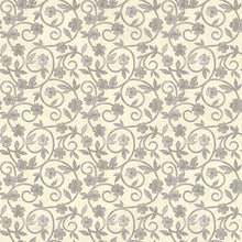 Rejoice Floral Scroll Cream Cotton Fabric