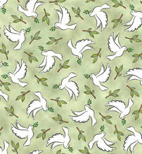 Rejoice Doves Moss Cotton Fabric