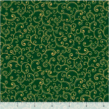 Poinsettia Symphony Scroll Forest Cotton Fabric