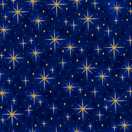 A King Is Born Stars Navy Cotton Fabric