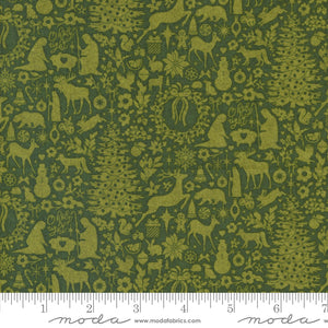 Pine Valley Nativity Damask Mistletoe Cotton Fabric