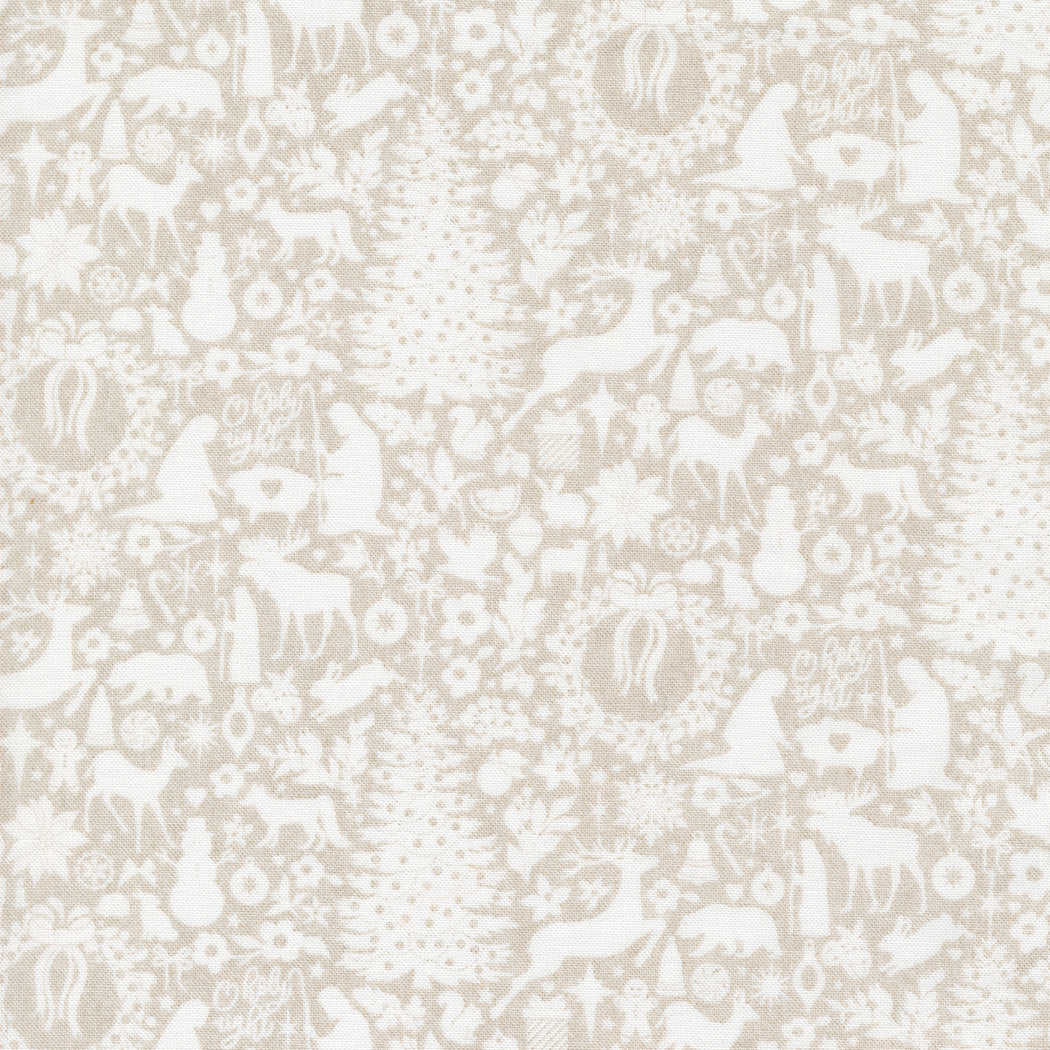 Pine Valley Nativity Damask Fog Cotton Fabric