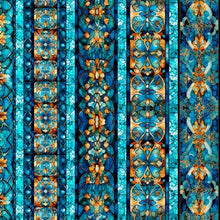 Bohemian Sunrise Celestial Decorative Stripe Cotton Fabric