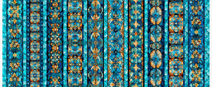 Bohemian Sunrise Celestial Decorative Stripe Cotton Fabric