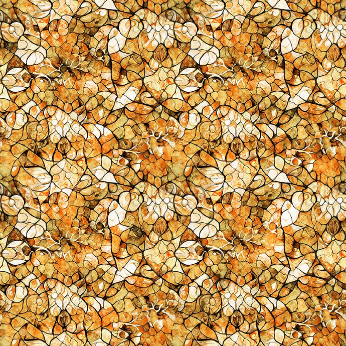 Bohemian Sunrise Celestial Brown Blender Cotton Fabric