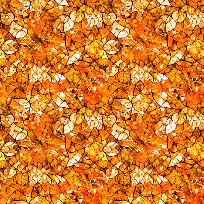 Bohemian Sunrise Celestial Orange Blender Cotton Fabric