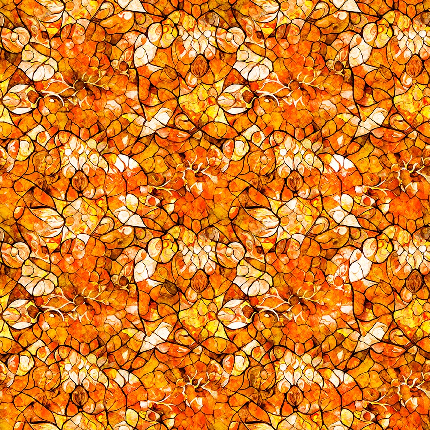 Bohemian Sunrise Celestial Orange Blender Cotton Fabric