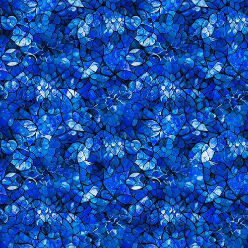 Bohemian Sunrise Celestial Royal Blender Cotton Fabric