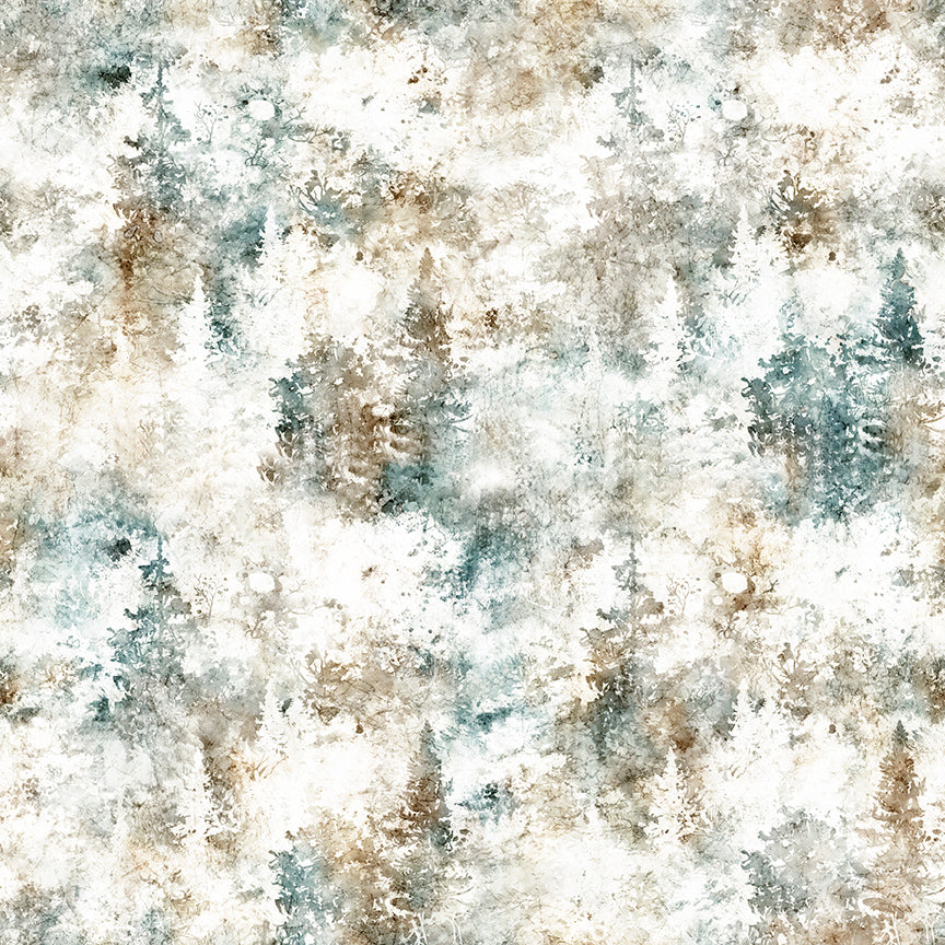 Running With The Pack Pine Trees Blender Cotton Fabric