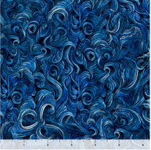 Deep Sea Dazzle Waves Navy Blender Cotton Fabric