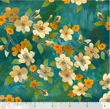 Light of the World Dogwood Floral Jade Cotton Fabric