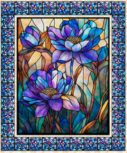 Mosaic Blooms Stained Glass Panel Cotton Fabric