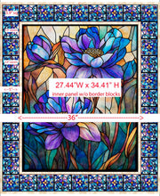 Mosaic Blooms Stained Glass Panel Cotton Fabric