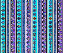 Mosaic Blooms Stained Glass Stripe Cotton Fabric