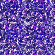 Mosaic Blooms Stained Glass Purple Blender Cotton Fabric