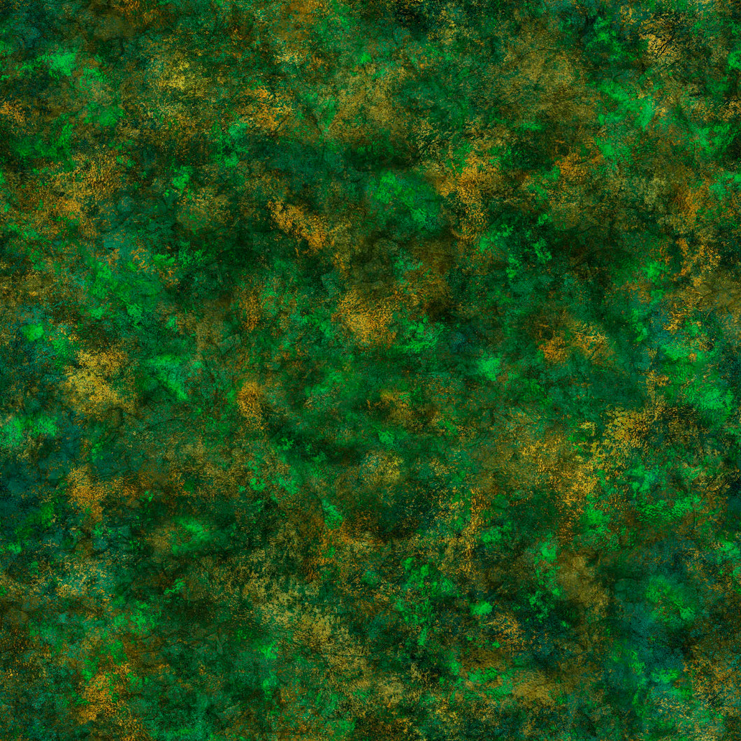 Spirit of Ireland Distressed Metal Texture Forest Blender Cotton Fabric