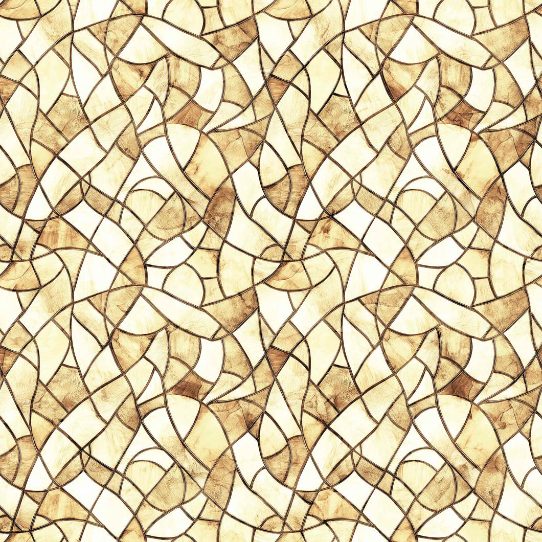 Spirit of Ireland Stained Glass Tan Cotton Fabric