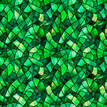 Spirit of Ireland Stained Glass Forest Green Cotton Fabric