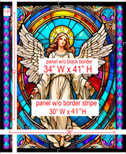Guardian Angel Stained Glass Panel Cotton Fabric