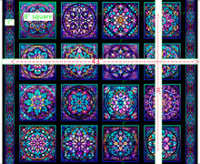 Royale Stained Glass Patches Block Panel Cotton Fabric