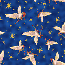 A Star Above Doves Blue Cotton Fabric