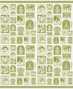 Buon Natale Christmas Cards Snowflake Pine Cotton Fabric Panel