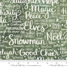 Comfort and Joy Holiday Feels Text & Words Green Cotton Fabric