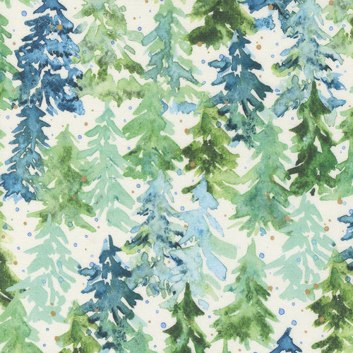 Comfort and Joy Winter Pines Cloud Cotton Fabric