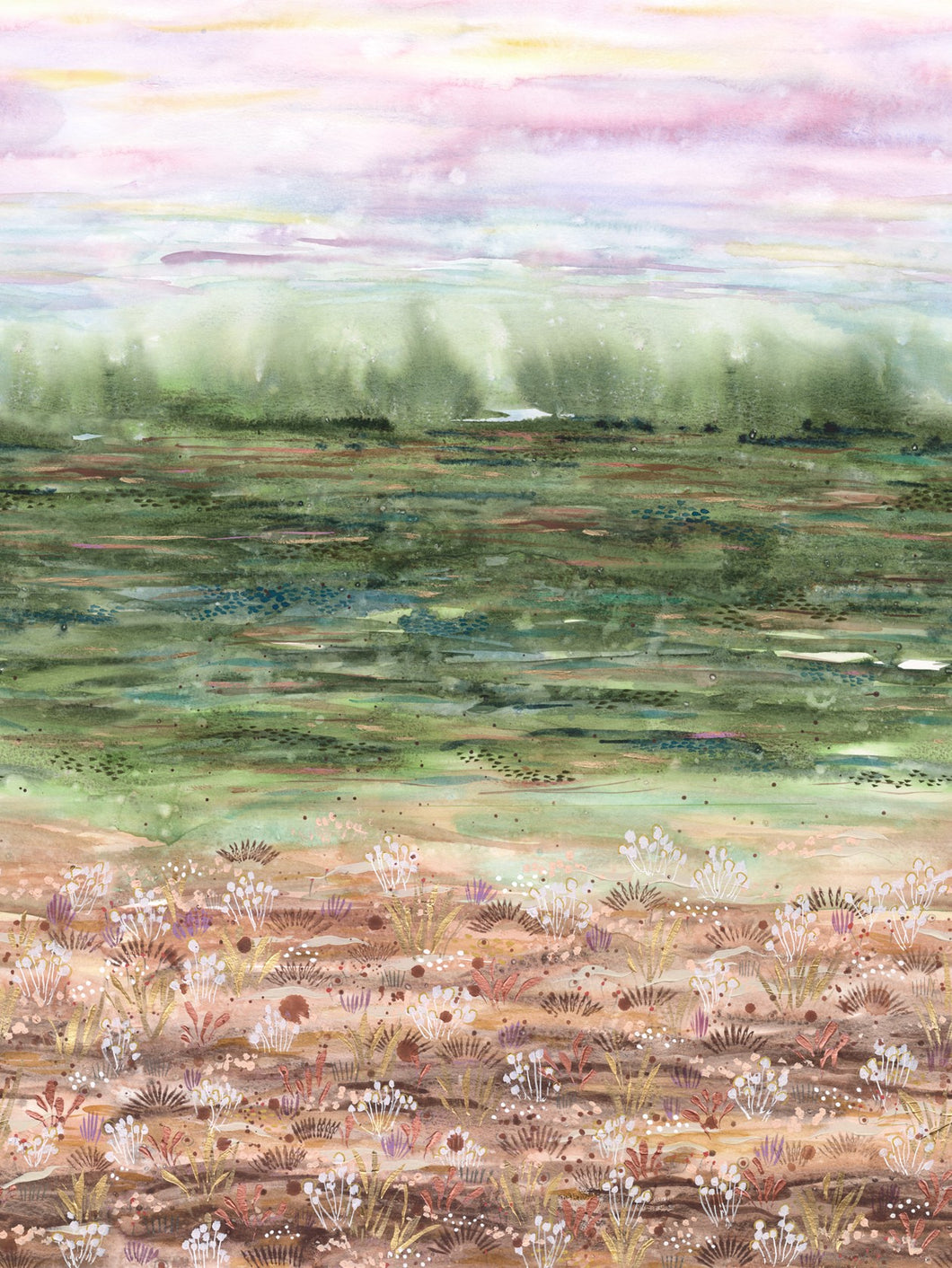 Wanderlust Sunrise Field Ombre Cotton Fabric