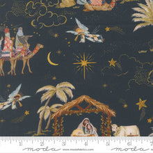 Silent Night Landscape Scenic Dark Blue Cotton Fabric