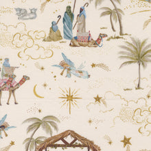 Silent Night Landscape Scenic Lamb Cream Cotton Fabric