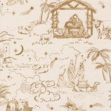 Silent Night Guided By A Star Toile Lamb Cream Cotton Fabric