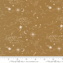 Silent Night Holy Night Skies North Star Gold Cotton Fabric