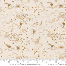 Silent Night Holy Night Skies Stars Lamb Cream Cotton Fabric