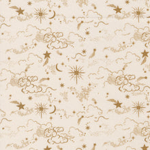Silent Night Holy Night Skies Stars Lamb Cream Cotton Fabric
