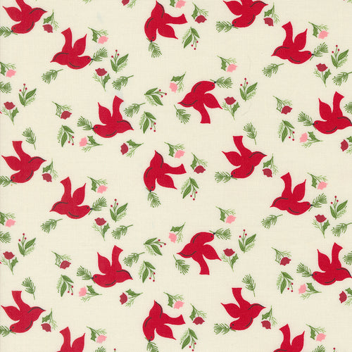 Once Upon A Christmas Peace Doves Snow Cotton Fabric