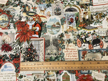Candlelight Christmas Collage Cotton Fabric