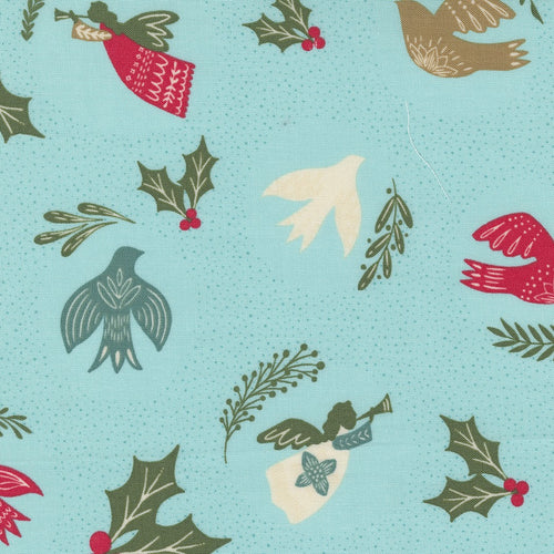 Good News, Great Joy Frost Doves & Angels Cotton Fabric