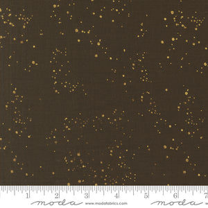 Old World Yuletide Speckled Sky Espresso Gold Shimmer Blender Cotton Fabric