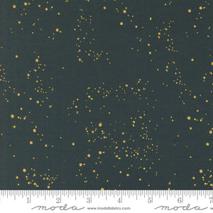 Old World Yuletide Speckled Sky Midnight Gold Shimmer Blender Cotton Fabric