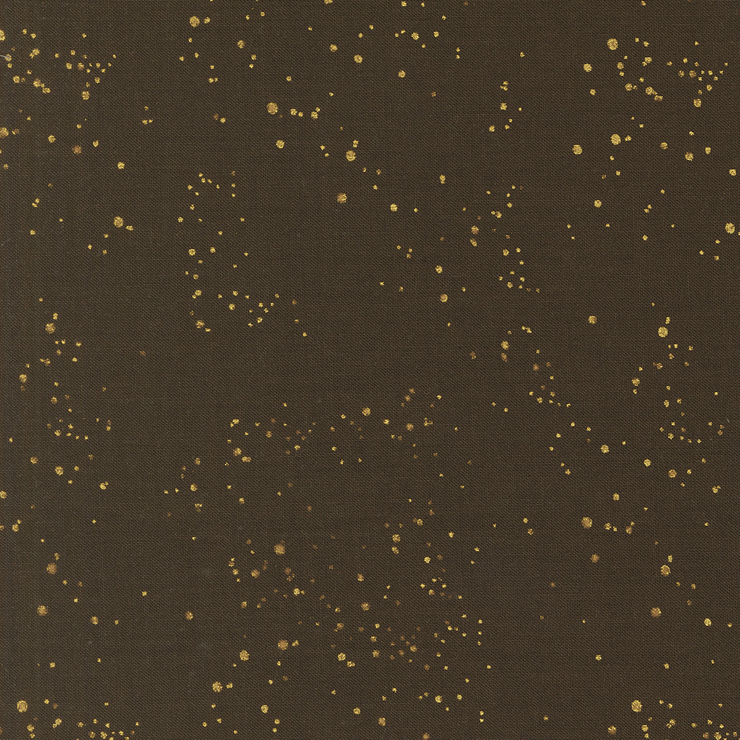 Old World Yuletide Speckled Sky Espresso Gold Shimmer Blender Cotton Fabric