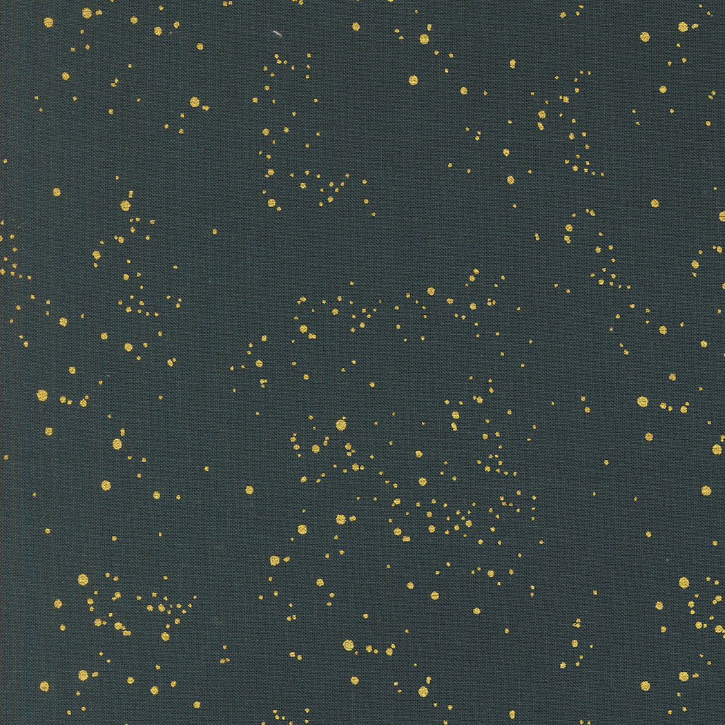 Old World Yuletide Speckled Sky Midnight Gold Shimmer Blender Cotton Fabric