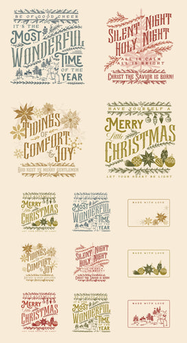 Old World Yuletide Cotton Fabric Panel