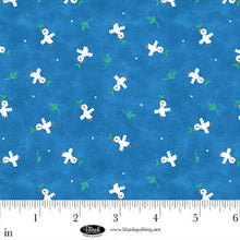 Noah and Friends Cobalt Doves Cotton Fabric
